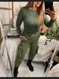 Bluzka z kaszmirem w kolorze khaki